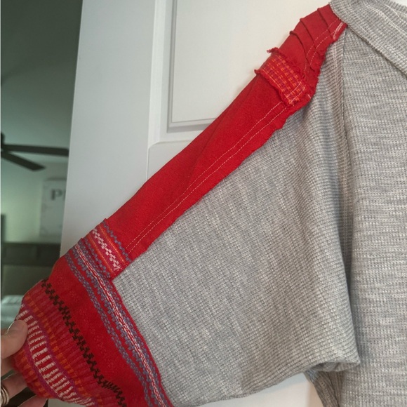 Free People Heather Gray Combo Top Size XS - Picture 2 of 6